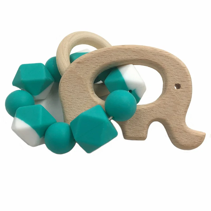 INS hot style wooden silicone baby molars for children molars chain chewing molars teether,Wholesale Safe Infant Food Grade toys