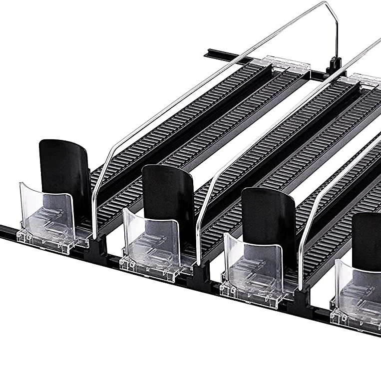 Drink Organizer Vaper Shelf Pusher for Fridge Dispenser Display Pusher Glide Width Adjustable