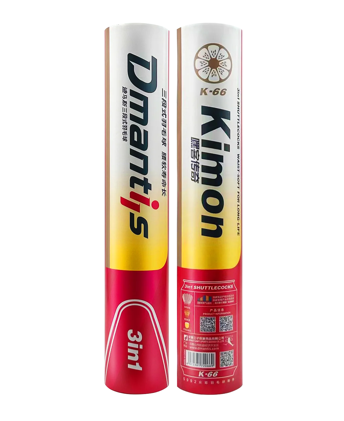 Dmantis New Arrival  Badminton Shuttlecock Model K66 3in1 Shuttlecock Stable and Durable Goose Feather Ball