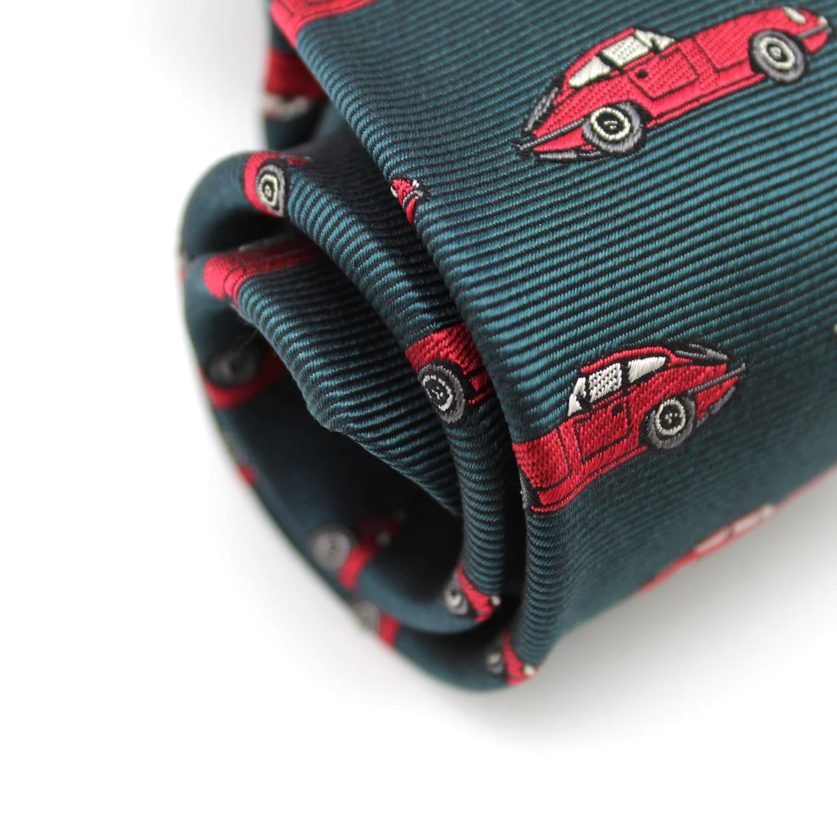 China Mens Neckties Ford Mustan Red Antique Car Silk Twill Woven Handmade Vintage Slim Skinny Auto Green Custom Ties For Men