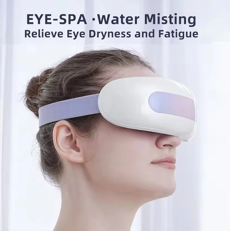 New Product 3D Acupressure Music Timing Heated  Eye Massager Relieve Fatigue Spray Moisture Eye Massage Device