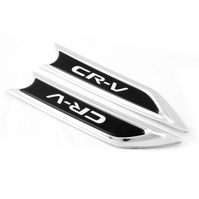 Carbon Fiber/Black/Chrome Side Emblem Sticker Cover For Honda CRV CR-V Accessories 2017 2018 2019 2020 2021 2022 2023