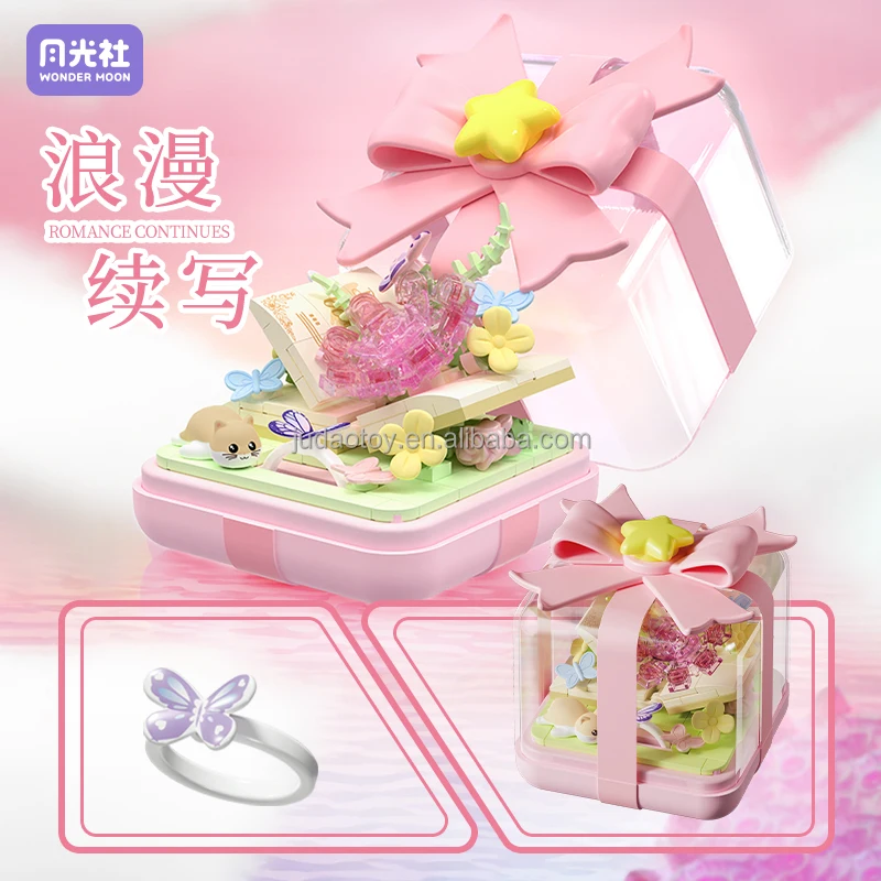 SEMBO blocks 804417 Star Wish Fingertip Assembled Ring Box Model Building Blocks Sets MOC Bricks for Girl Gifts puzzle Toys qman