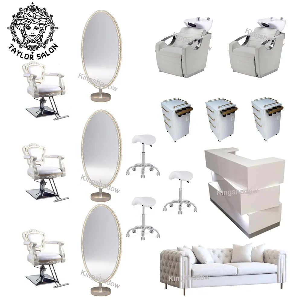2022 new design barber furniture set hair salon mirror station