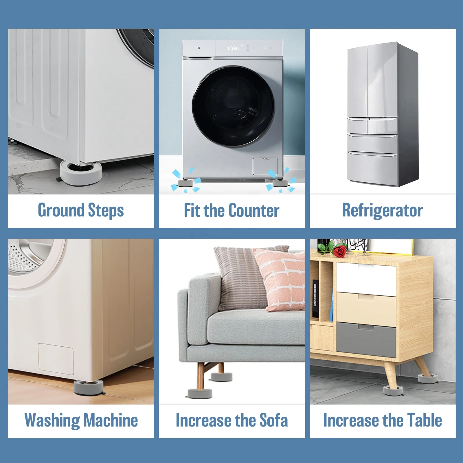 Anti Vibration Dampers Anti Walking Washing Machine Anti-vibration Soft PU GEL Foot Pad