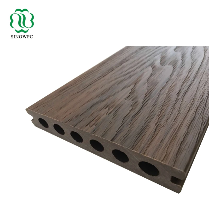 
wpc decking board outdoor co extrusion series, durable capped hollow decking board for garden floor 