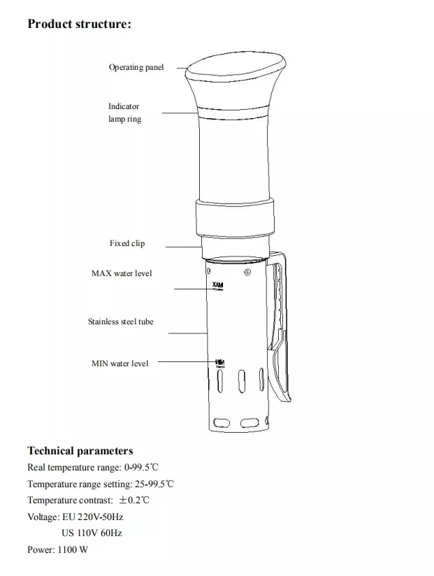 Tuya Wi-Fi нержавеющей пищевой Мультиварка sous палка работать с smartlife светодиодный сенсорный