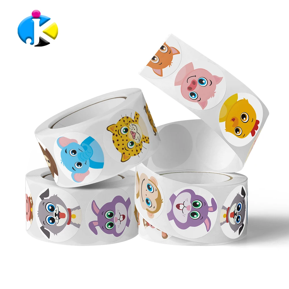 Customized printed roll thank you stickers support small business circular label stickers