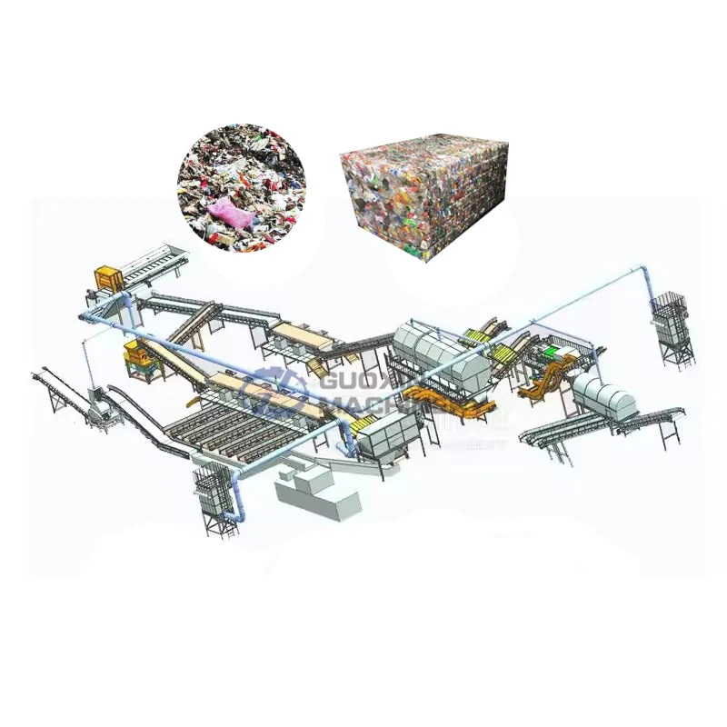 Municipal urban waste sorting equipment solid waste separator processing recycling machine msw sorting line