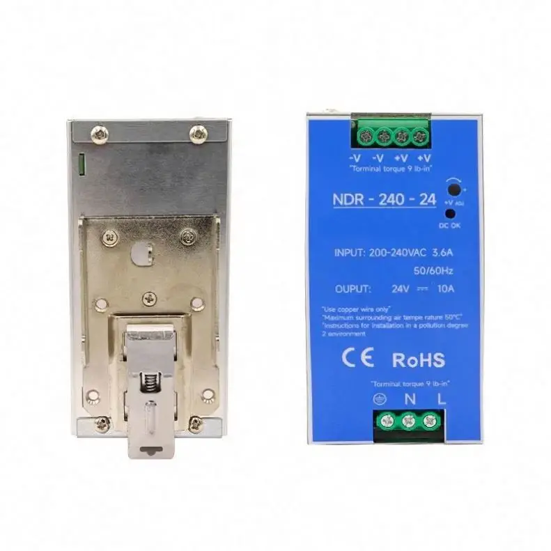 12V 24V 48V 75W 120W 240W 480W Din Rail Switching Power Supply For Industrial Control System