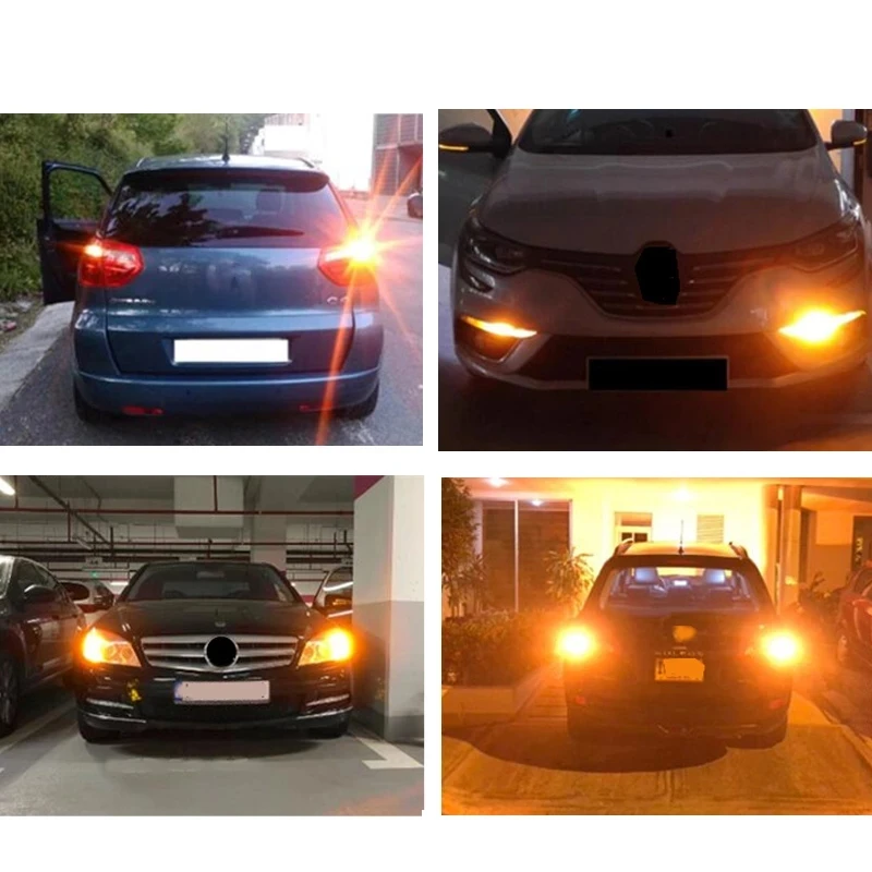 Супер яркая светодиодная сигнальная лампа 1156 1157 LED T20 S25 Светодиодная 7440 7443 Canbus стоп-сигнал H4 H6 противотуманная Лампа Белый Янтарный 12 В