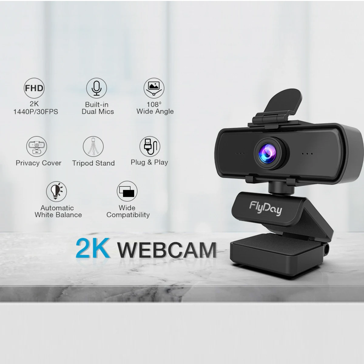Хит продаж веб-камера для ПК HD 1440P с микрофоном