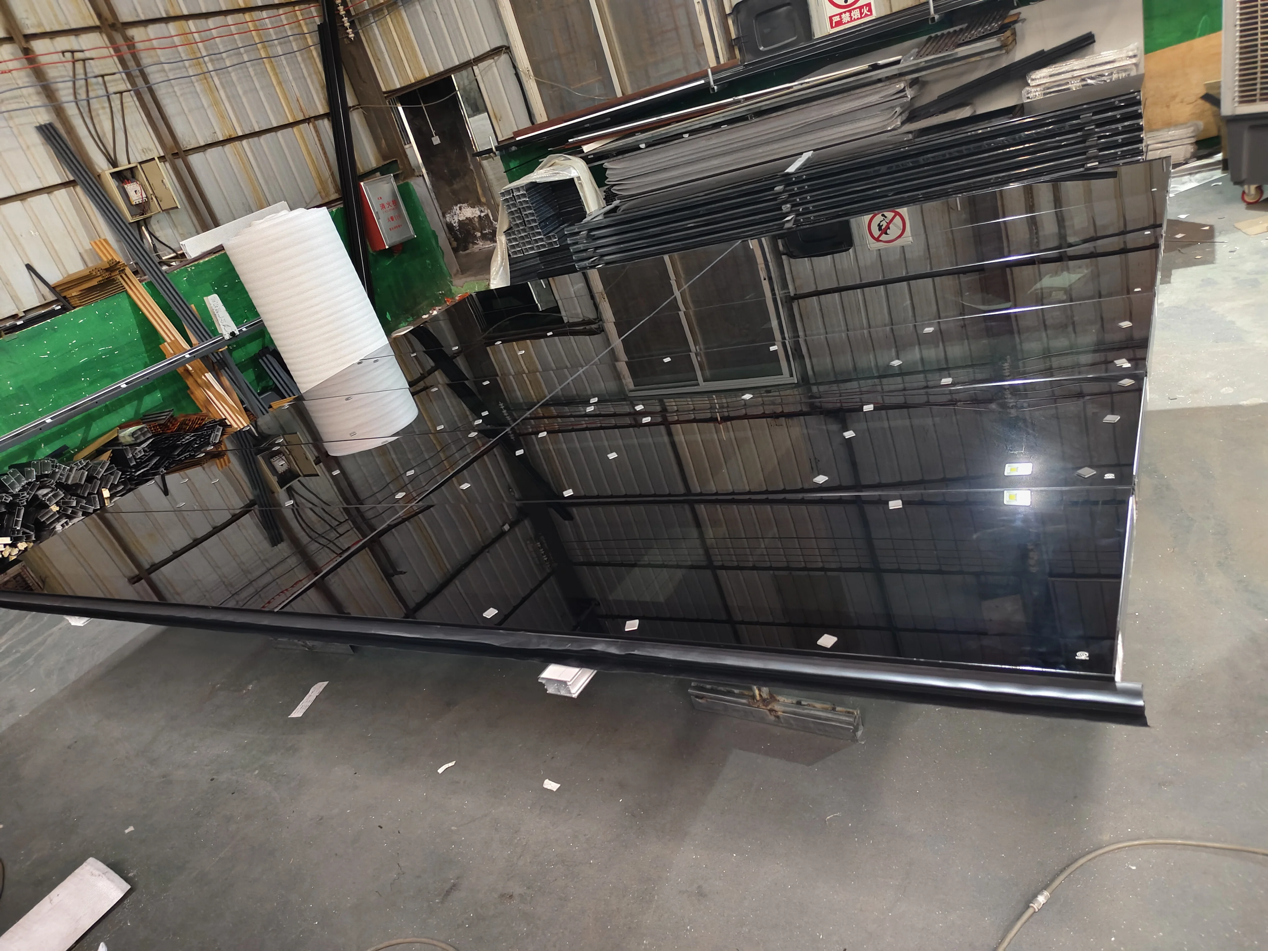 factory price  frameless Aluminum Reflective Glass Mirror Garage Door sectional garage door rollling up