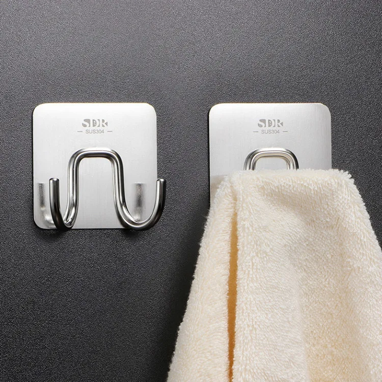 Wholesale high-quality metal clothes hook stainless steel double clothes hook living room bathroom wall coat hooks