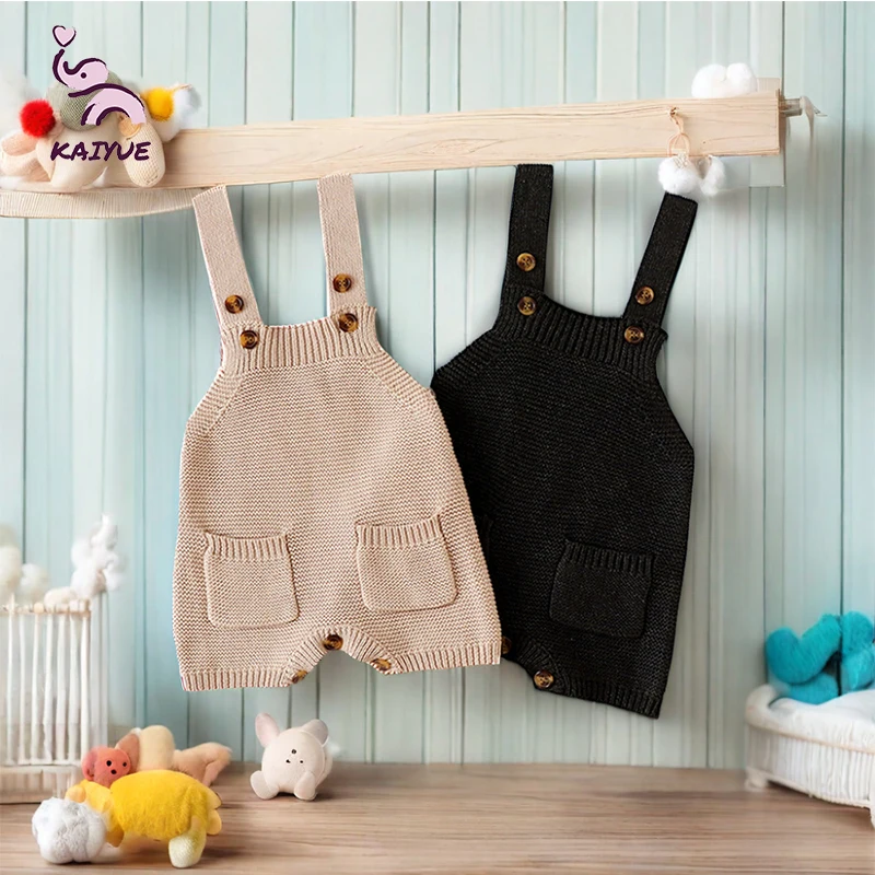 New Summer Fashion Knitting 100% Cotton Baby Romper Kid Overall Infant Jumpsuits Summer Knitwear For Baby Gift Set