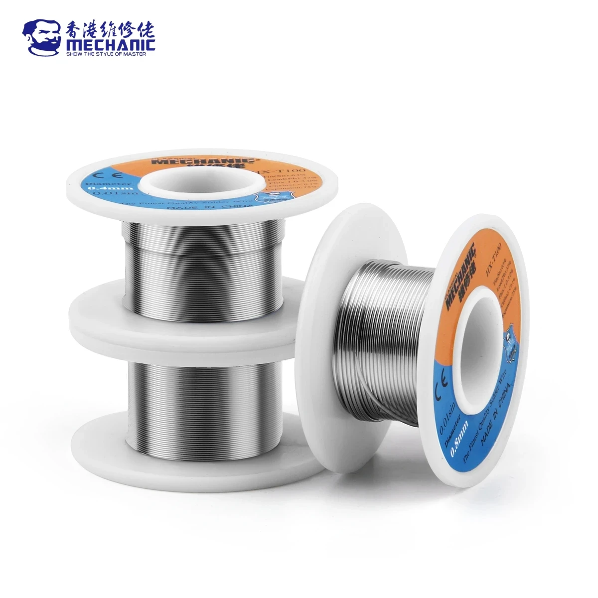 MECHANIC HX-T100 55g Mild Rosin Core 183 Melting Point 0.2mm-1.2mm High Purity Solder Wire Welding Flux 1-3% Iron Cable Reel