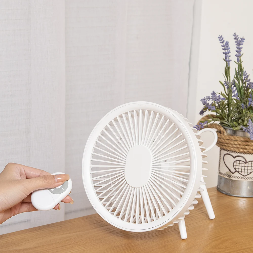 Home Fan Adjustable Desk Personal Small with Mini Cooling Portable Fans USB Desktop Desk Table Fan with Battery and LED Light
