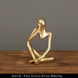Resin Thinker Crafts Abstract Sculpture Thinking Statue Collectible Human Figurines Home Office Bookshelf Desktop Decor