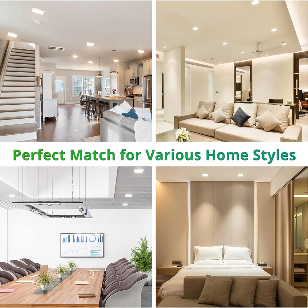 Aluminum frame Living Room Recessed Mounted 4inch 6inch 8inch 3CCT 5CCT selectable Slim Round Square Led Ceiling Panel Lights