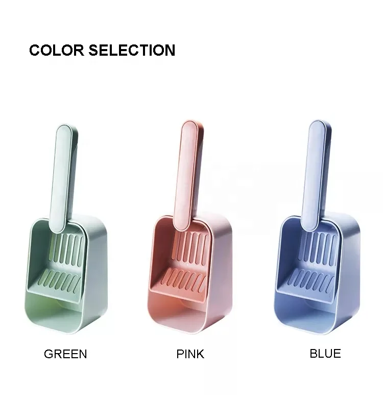Handle Pet Toilet Cleaning 2 in 1 Multi-Function Cat Litter Shovel Pet Poop Pick Up Shovel Cat Litter Scoop Shovel With Holder