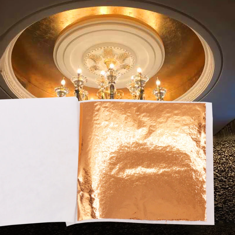 8*8.5 cm rose gold leaf taiwan gold leaf for wall furniture decoration diy metal and gift crafts copper leaf rose gold foil