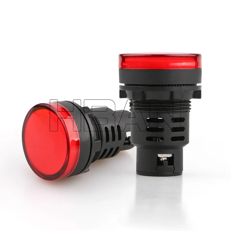 Red LED 380V Screw terminal waterproof plastic signal lamp 30mm equipment indicator lights