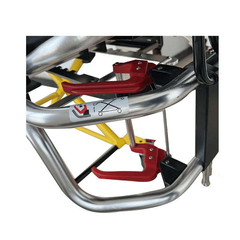 Multi-functional aluminum x-shaped tail folding 9-position adjustable ambulance stretcher