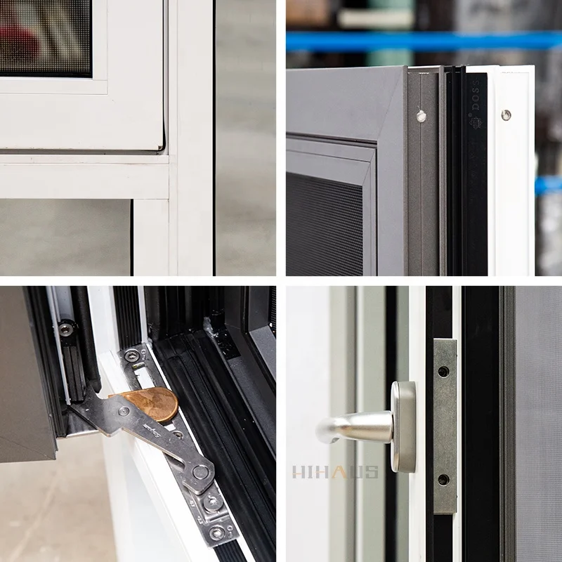 Custom heat insulation aluminium soundproof glass window for house big size