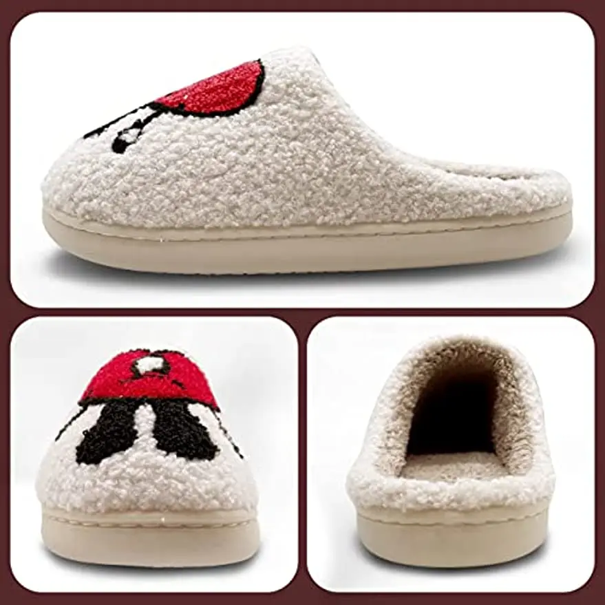 Valentine Slippers for Women and Men Cartoon embroidery Shoes Warm indoor bedroom Winter Love Pattern Heart Slippers