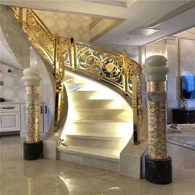2022 Perfect newel post decorative carved balustrade with wood top rail  for stair pictures