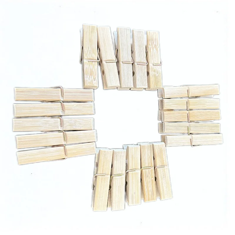 6.0cm 24pcs Cheap Wholesale Bamboo pegs Anti-mould and Anti-corrosion Bamboo Clothespin