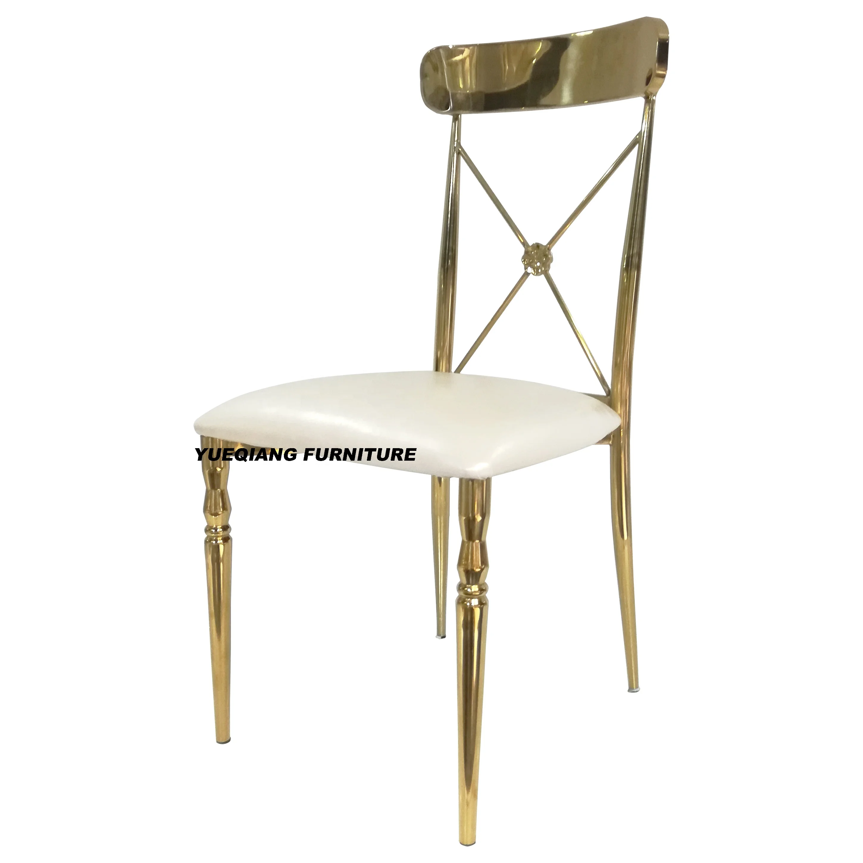 2022 durable nice luxe golden mettal x back wedding club guess chairs with cautions for events