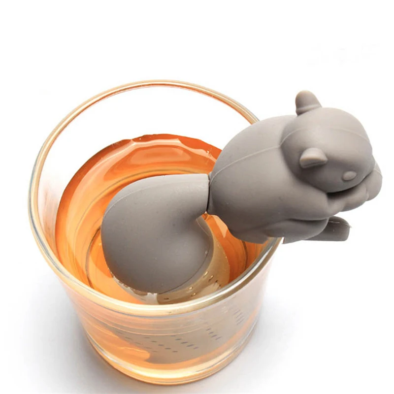Custom BPA Free Silicone Reusable Mini Tea Strainer Animal shape Tea Infuser