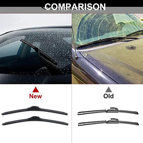 Universal Silicone Auto Parts 22/19 Inches Flat Window Windshield Wiper Blade for Various Vehicles