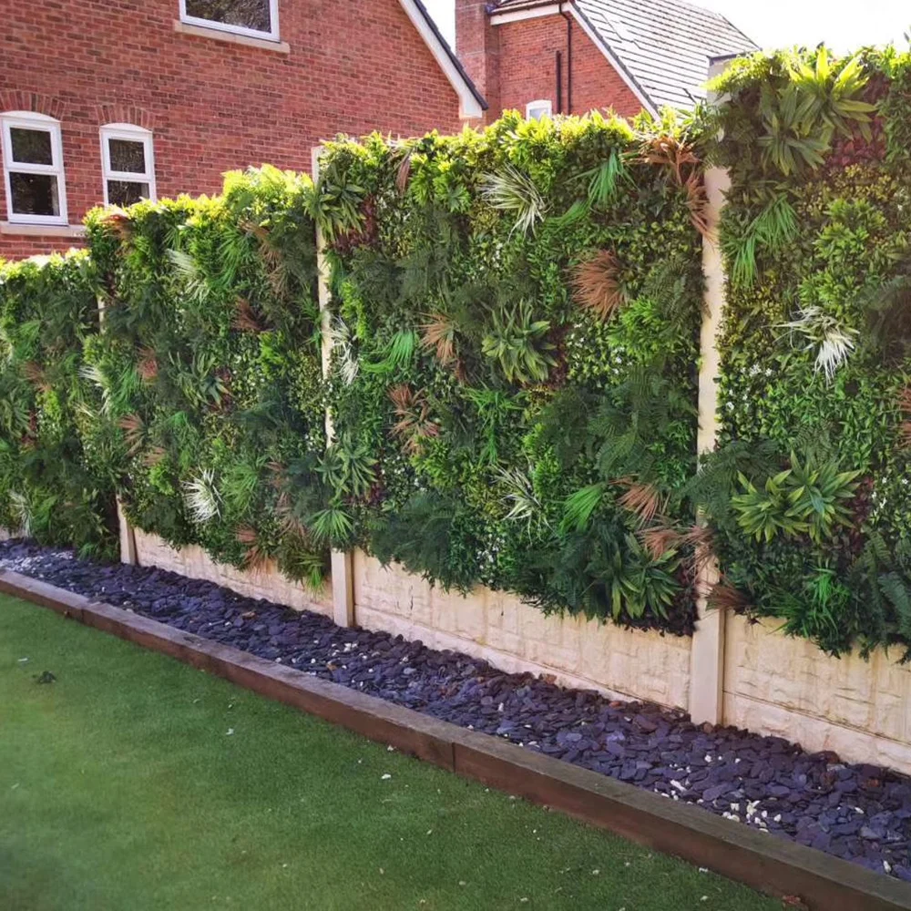 fresh PE artificial vertical garden wall artificial fence living wall panels for privacy safety