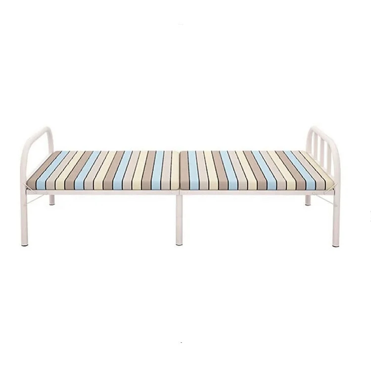 Folding Beds Single Bed Iron for Adults Folding Home Furniture Bedroom Furniture Soft Bed Plastic Bag/carton Modern Metal White