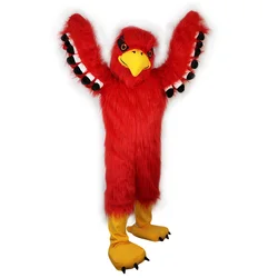 790 Adult Cosplay Red longhair Fursuit Falcon Eagle Hawk Bird Mascot Costumes