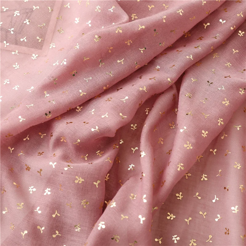 Fashion floral Gold Foil print scarf polyester women scarf