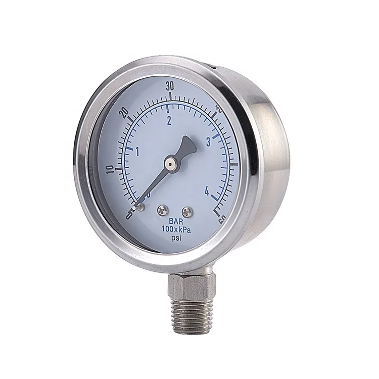 High Corrosion Resistance and Temperature Axial Stainless Steel Mini Pressure Gauge