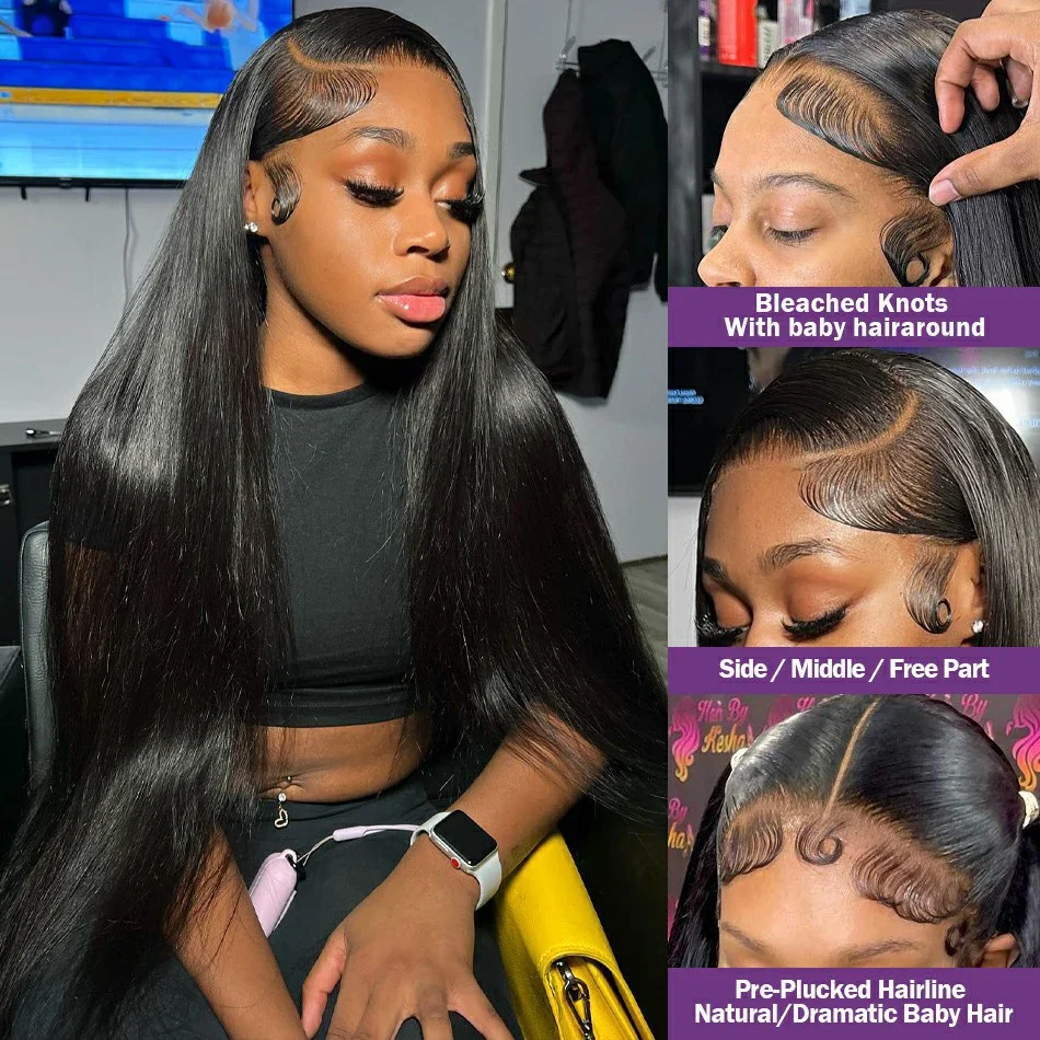 Bone Straight Human Hair Lace Front Wigs Glueless HD Lace Frontal Wigs Raw Brazilian Human Hair Wigs For Black Women