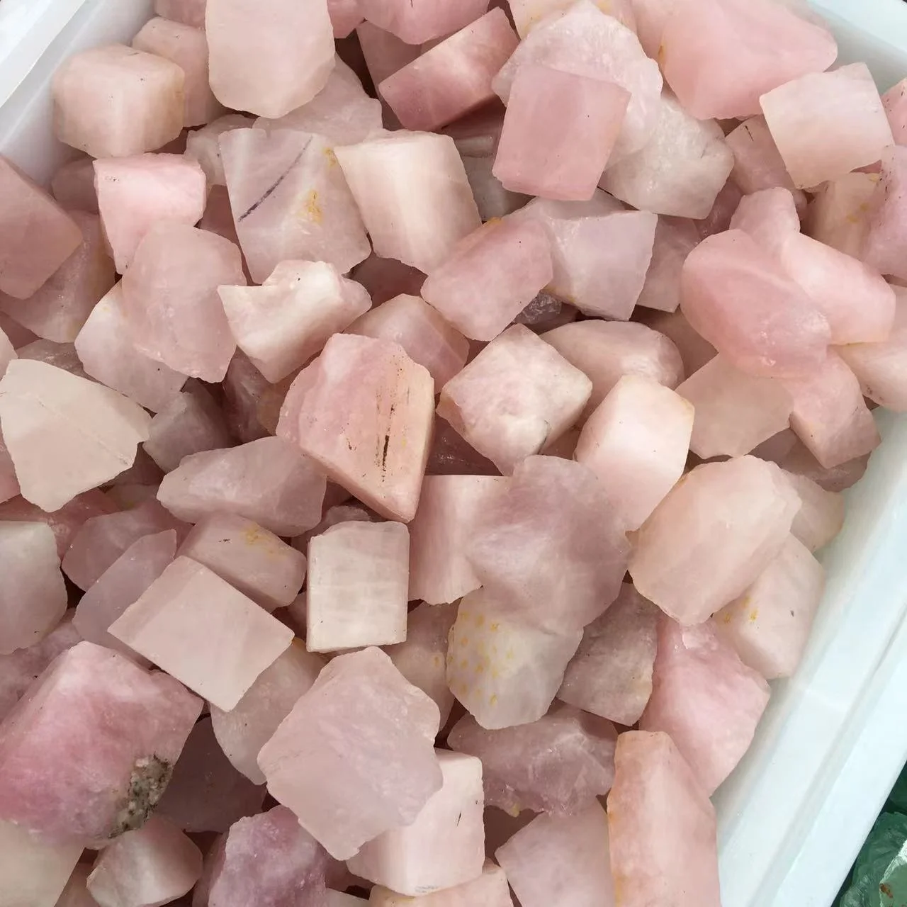 Natural healing rose original rough rock bulk crystal block turned Rolling Stone crystal stone price