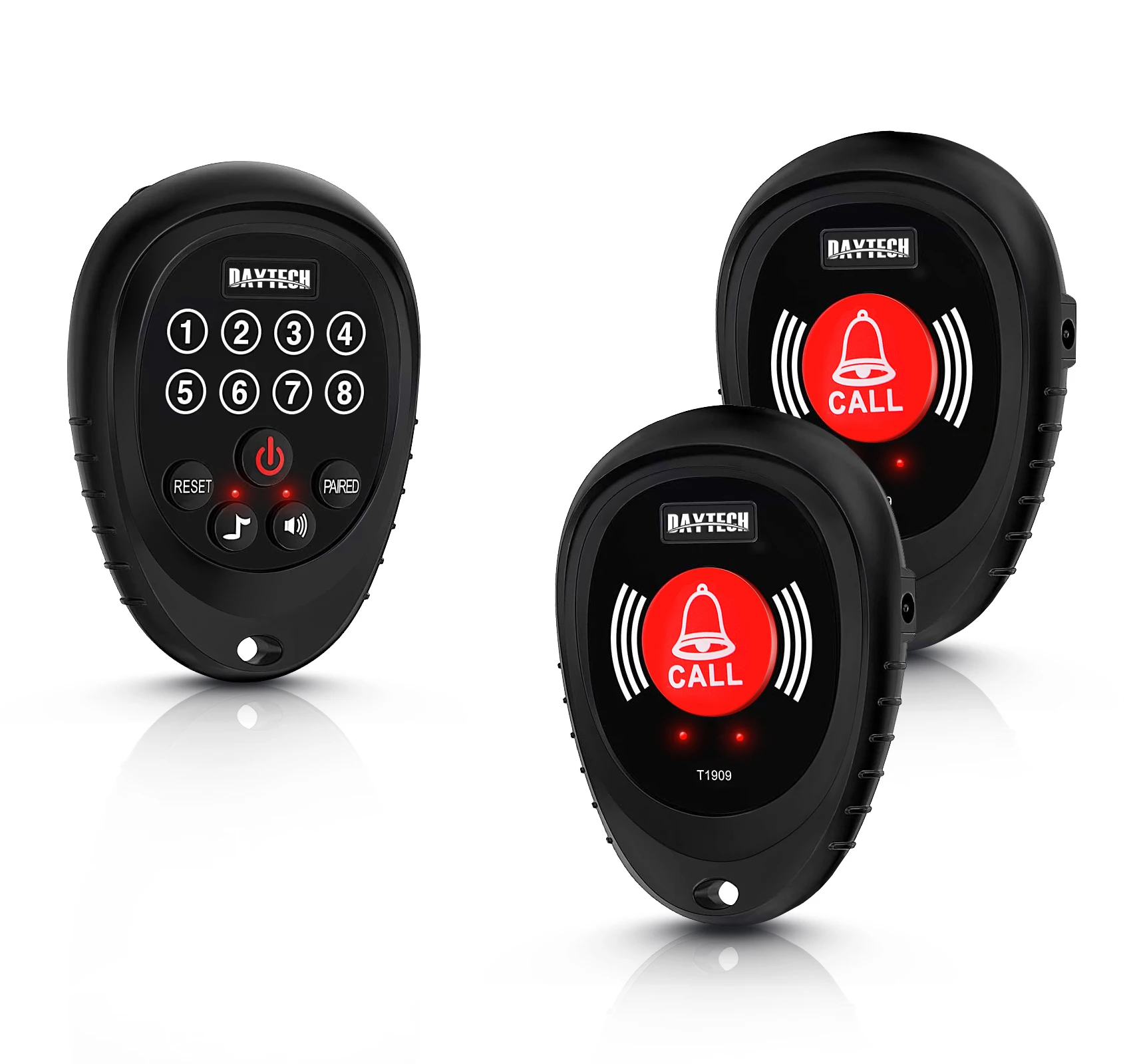 Daytech CC07BL 2-1 Hospital Emergency Caregiver Alarm SOS Paging Call Calling System with 1 Receiver + 2 Call Buttons