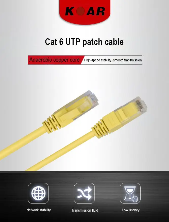 Wholesale 1Gbps 250Mhz PVC Variety Colors UTP Network Cat 6 Cable for Computer/Ps4