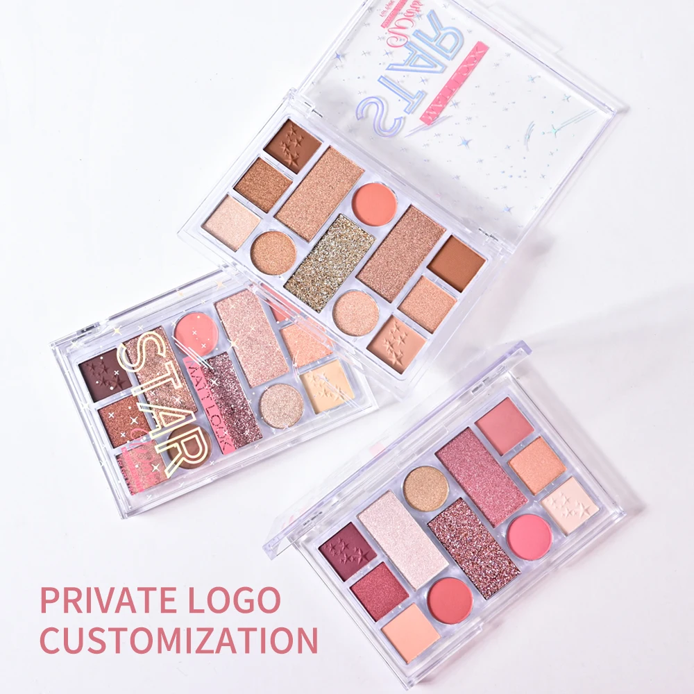 Custom Private Label Cosmetics Makeup High Pigment Multiple Color Cardboard Matte Eye shadow Palette