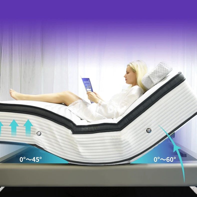 Custom Addressing Anxiety Reclining Luxury Mattress Factory Supply Electric Mattress Adjustable Smart Bed Mattress Fabric Foam