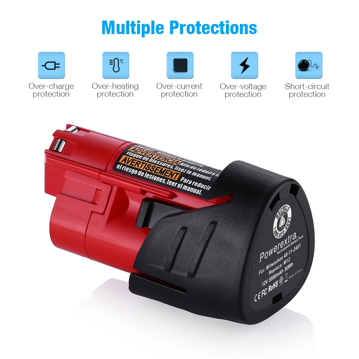 Powerextra Tool Battery High Capacity Lithium-ion Replacement For
