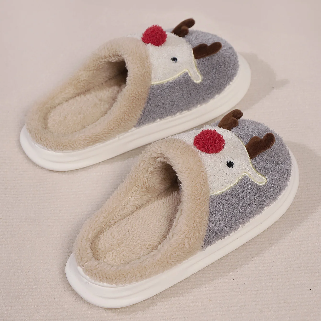 Autumn Winter Fashion Fluffy Faux Fur Women Furry Gift Home Slippers Warm Christmas warm indoor Slippers