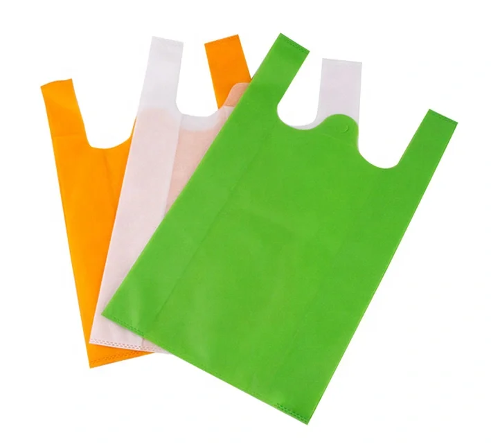 hot sale supermarket non woven T shirt shopping bags nonwoven vest bag wholesale