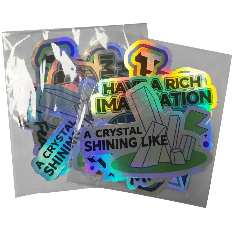 Custom Printing Laser label sticker Paper Adhesive Graffiti UV Protection Eggshell Stickers Holographic Vinyl Blank A4 Size