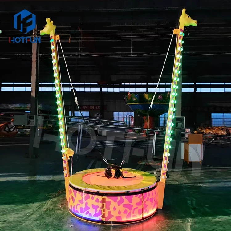 Giraffe Trampoline Outdoor Amusement Park Equipment Kids Game Electric Bungee Bounce